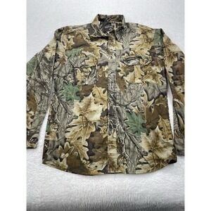 Rattlers Brand Mens Medium Camo Button Down Shirt Advantage Timber Made‎ in USA